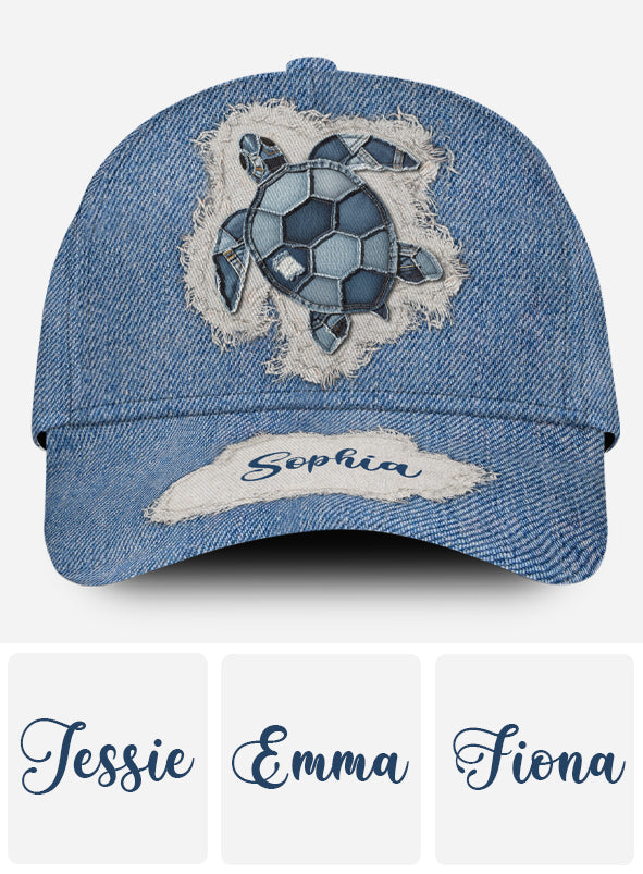 Blaue Schildkröte – Personalisierte klassische Schildkrötenkappe
