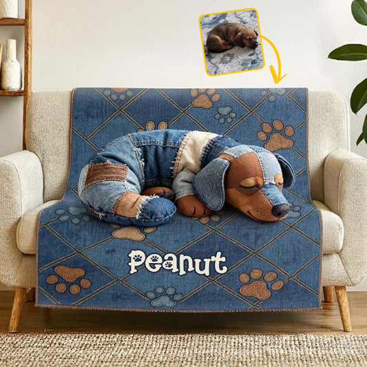 Jeans-Quilt-Patch-Hundedecke – Personalisierte Hundedecke