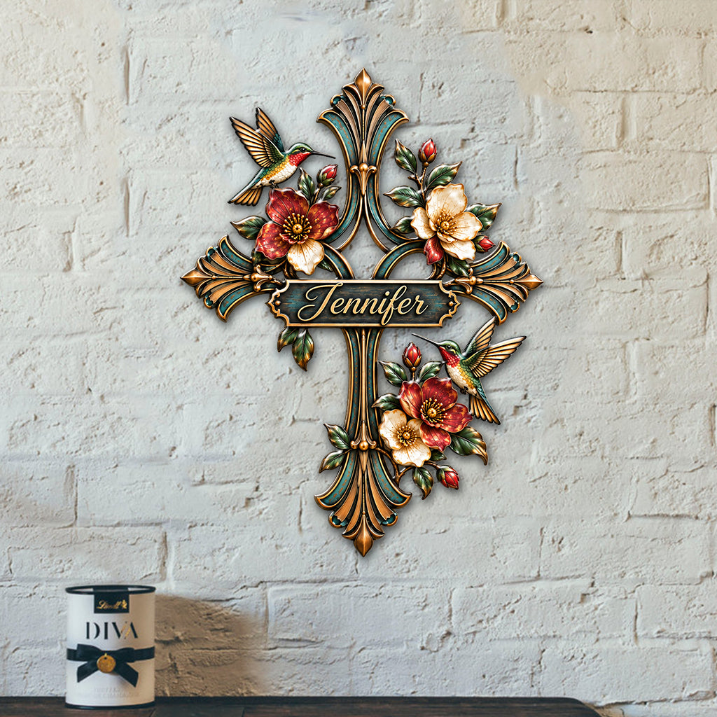 Love Jesus, Love Hummingbird - Personalized Hummingbird 3D Printed Cut Metal Sign