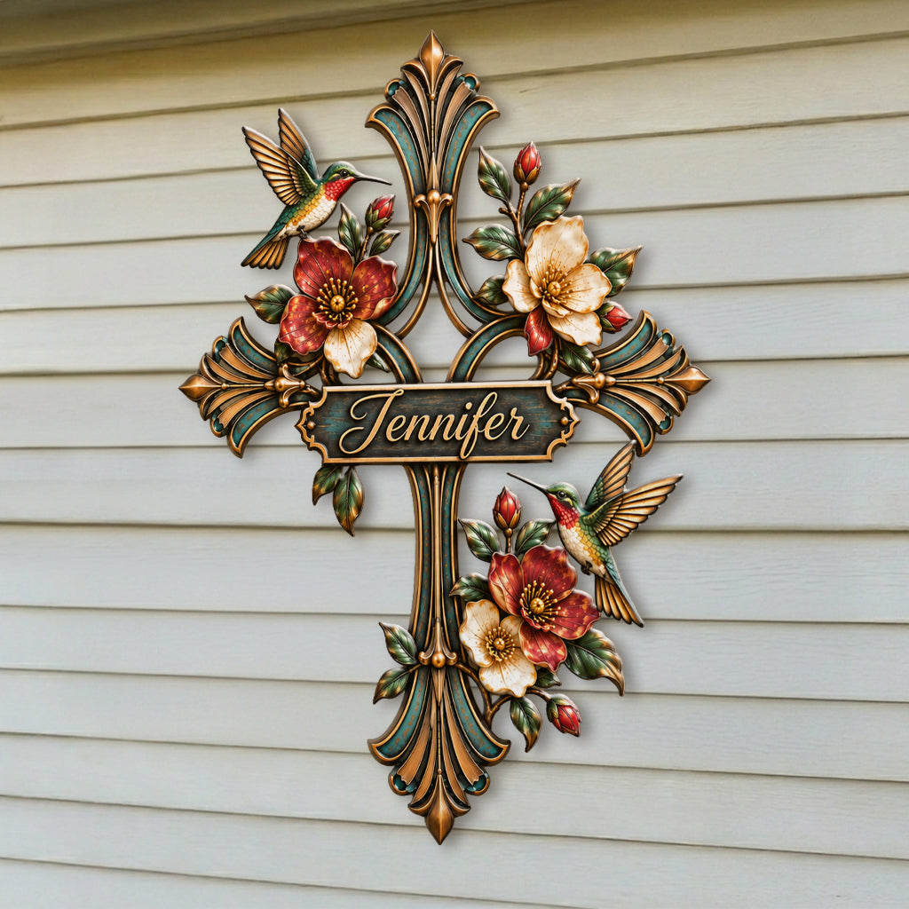 Love Jesus, Love Hummingbird - Personalized Hummingbird 3D Printed Cut Metal Sign