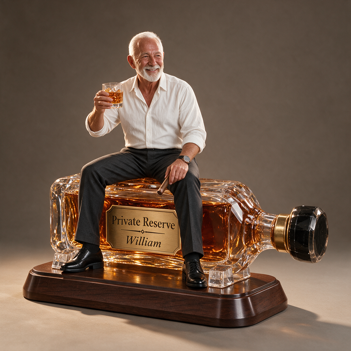 Personalized Whiskey Acrylic Plaque - Custom Photo Bottle Lounge Sculpture