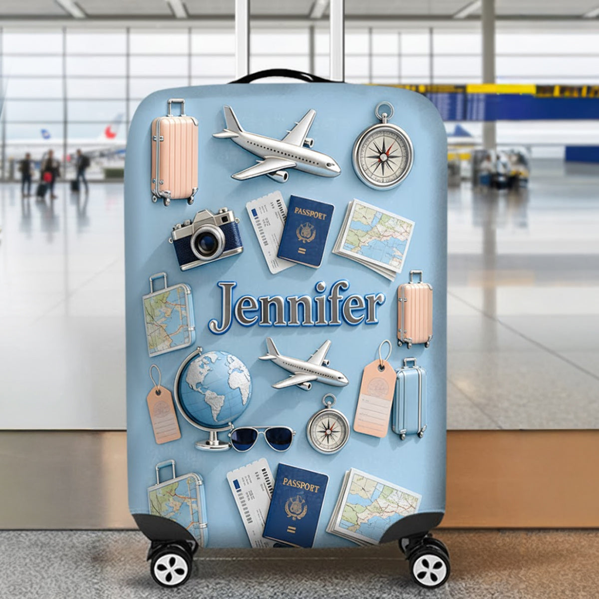 Une fille qui aime voyager - Housse de bagage personnalisée