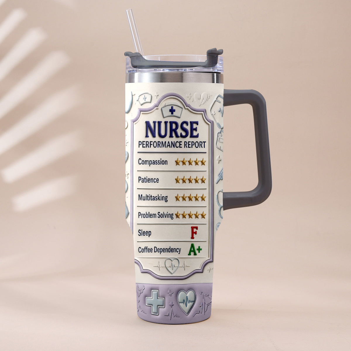 Nurse Performance Report - Personalized Nurse Tumbler With Plush Charm