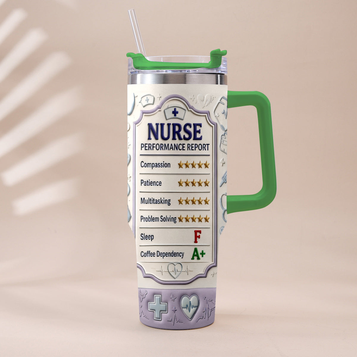 Nurse Performance Report - Personalized Nurse Tumbler With Plush Charm