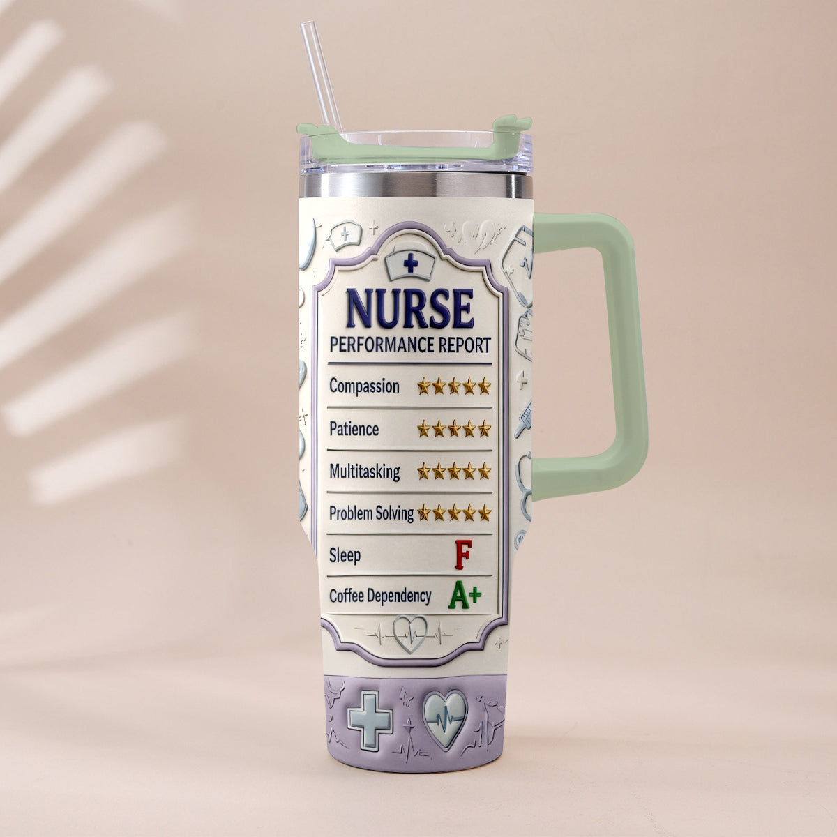 Nurse Performance Report - Personalized Nurse Tumbler With Plush Charm