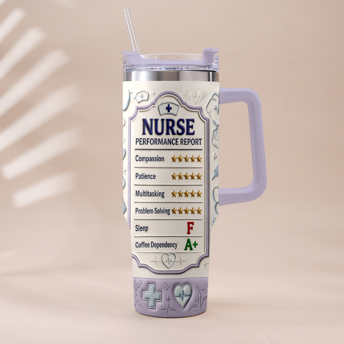Nurse Performance Report - Personalized Nurse Tumbler With Plush Charm