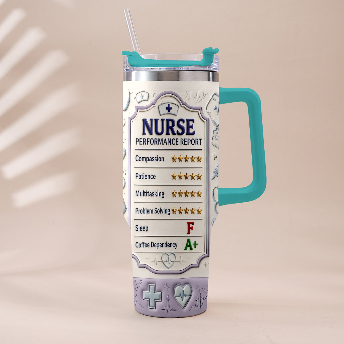 Nurse Performance Report - Personalized Nurse Tumbler With Plush Charm