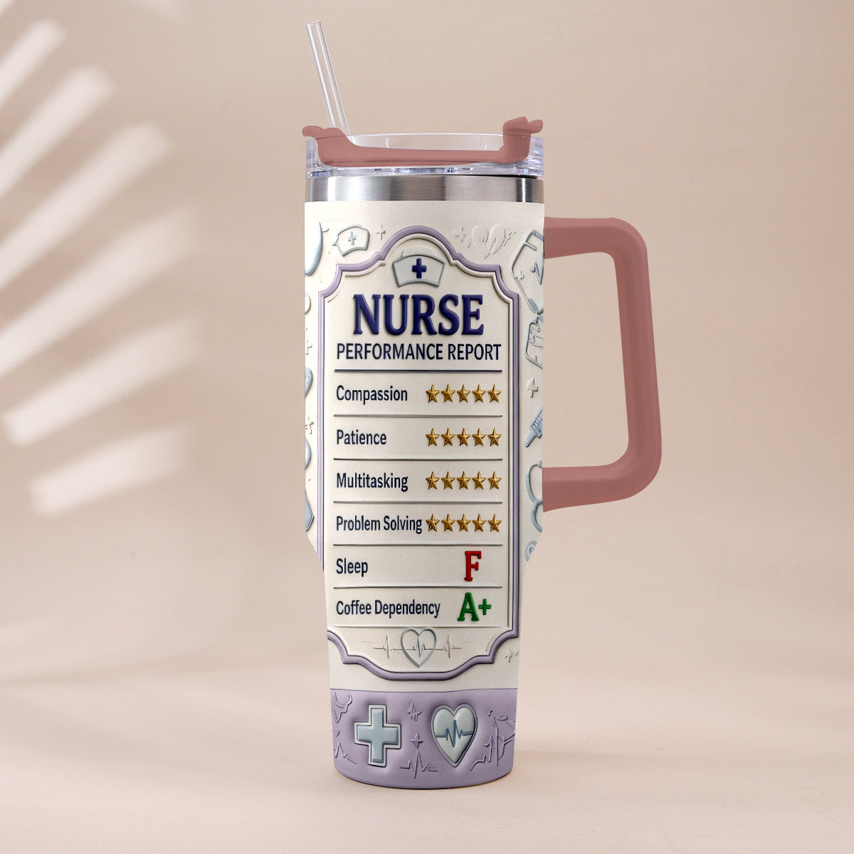Nurse Performance Report - Personalized Nurse Tumbler With Plush Charm