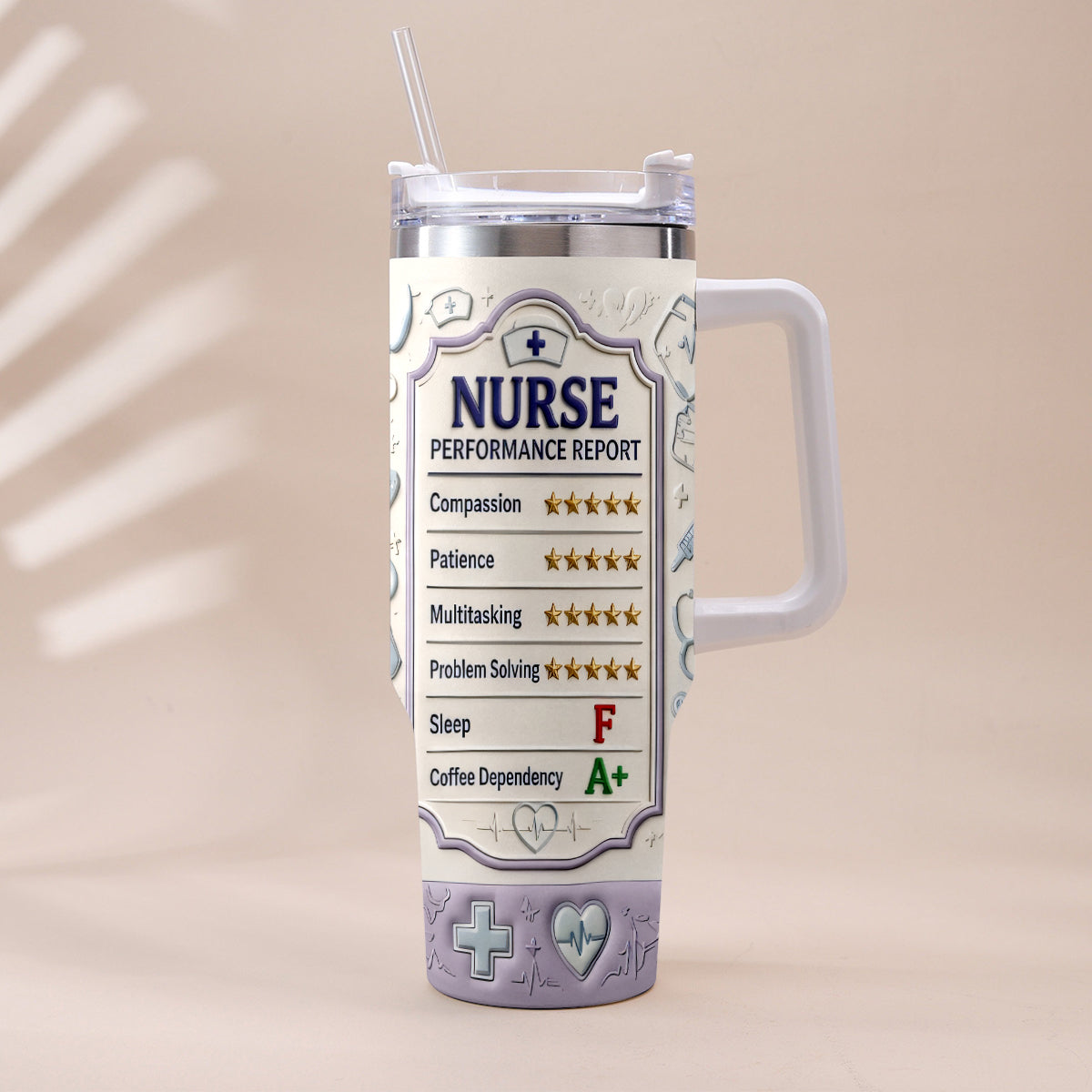 Nurse Performance Report - Personalized Nurse Tumbler With Plush Charm