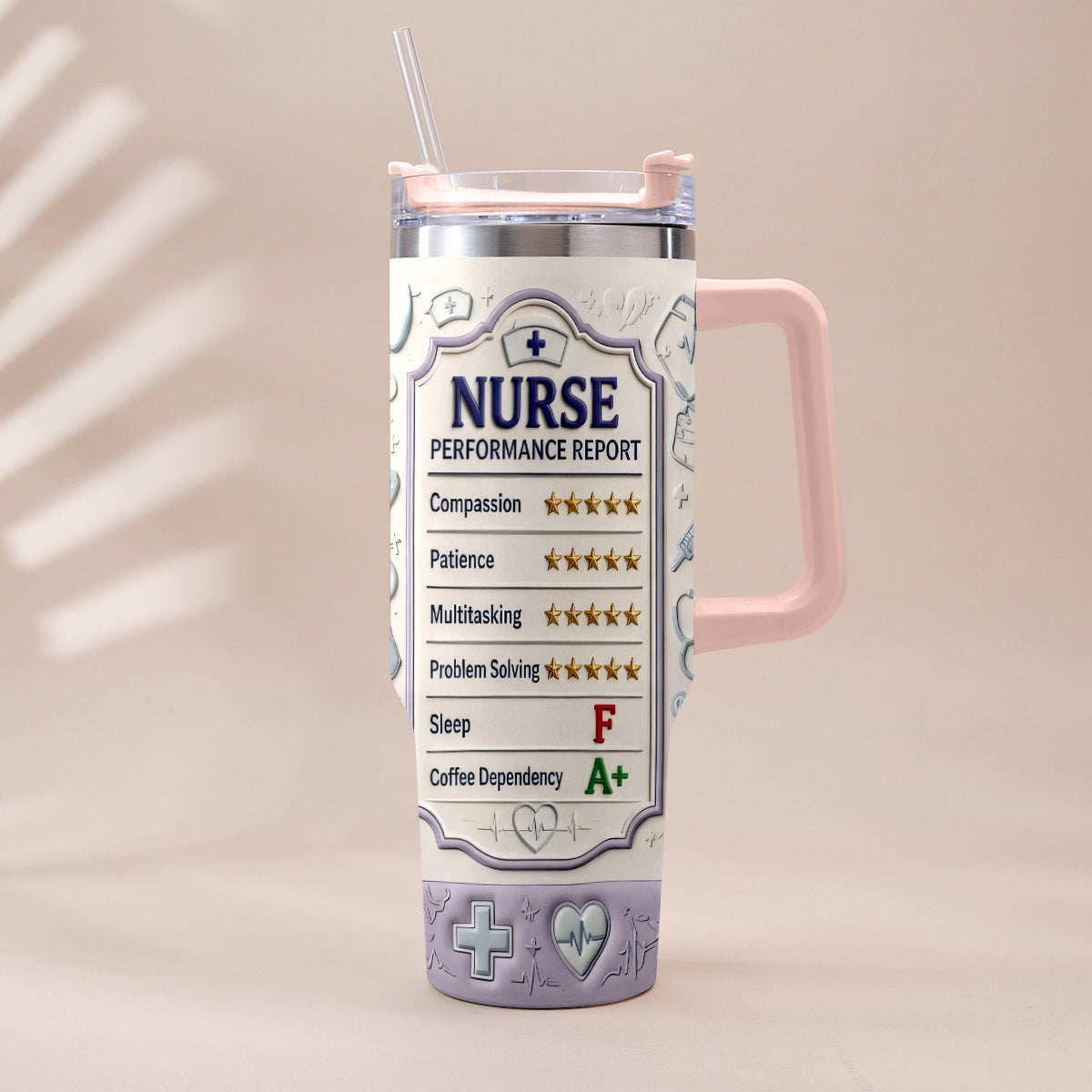Nurse Performance Report - Personalized Nurse Tumbler With Plush Charm