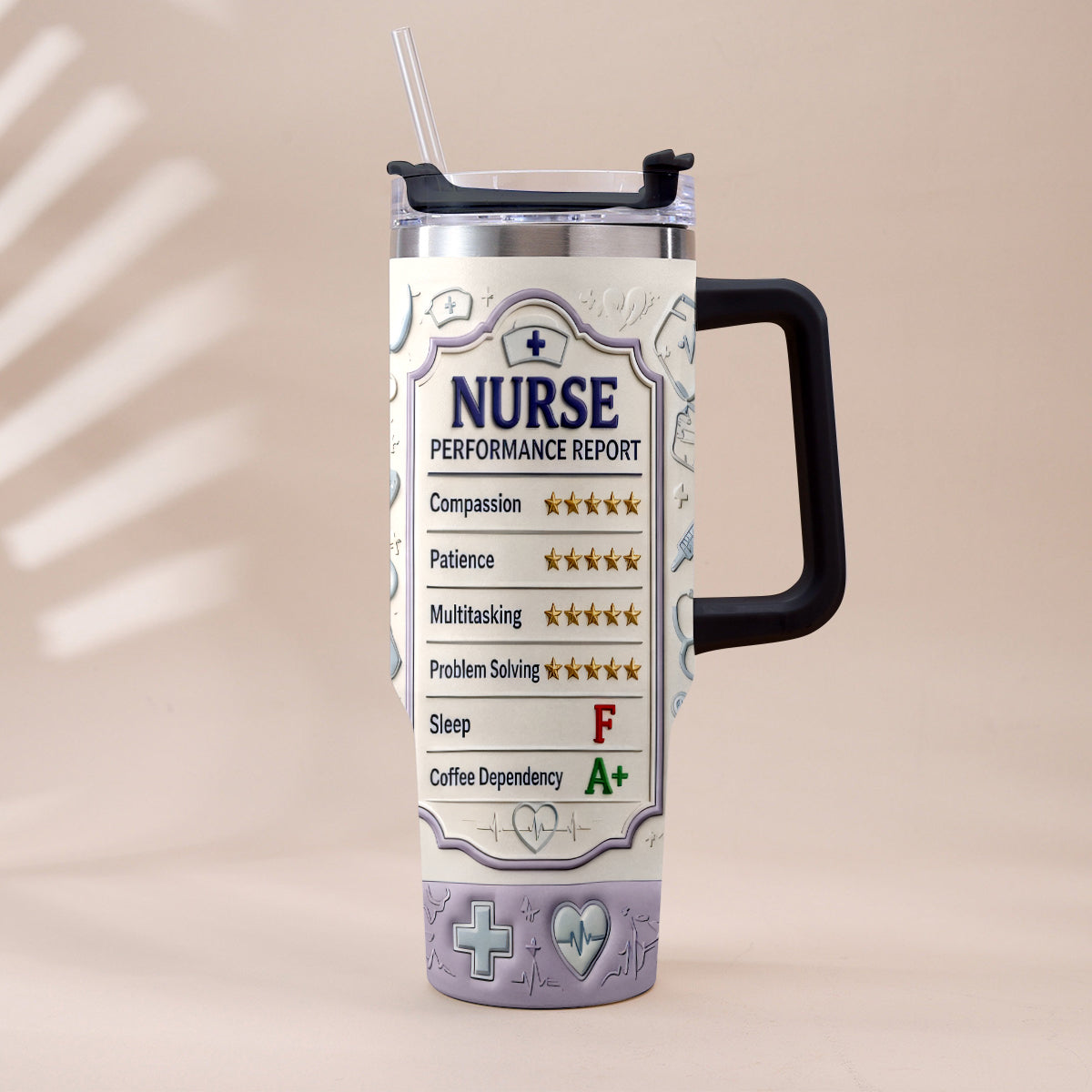 Nurse Performance Report - Personalized Nurse Tumbler With Plush Charm