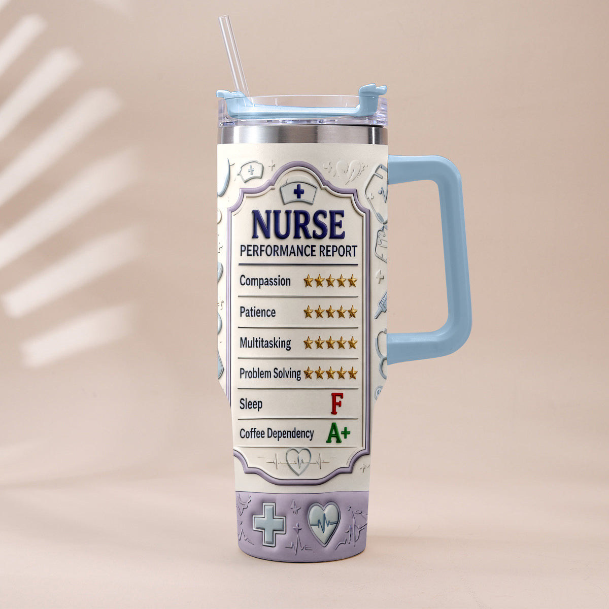 Nurse Performance Report - Personalized Nurse Tumbler With Plush Charm