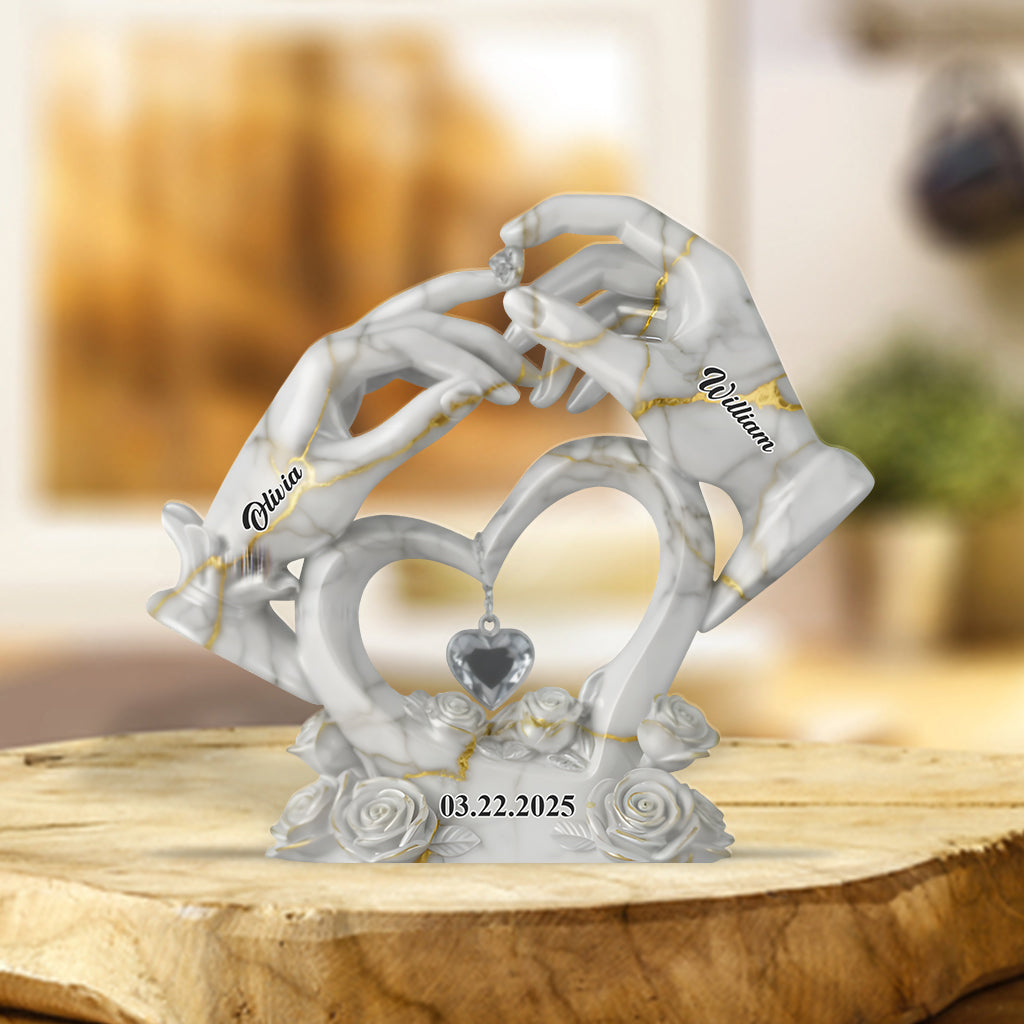 Together Forever I Love You - Personalized Couple Custom Shaped Acrylic Plaque