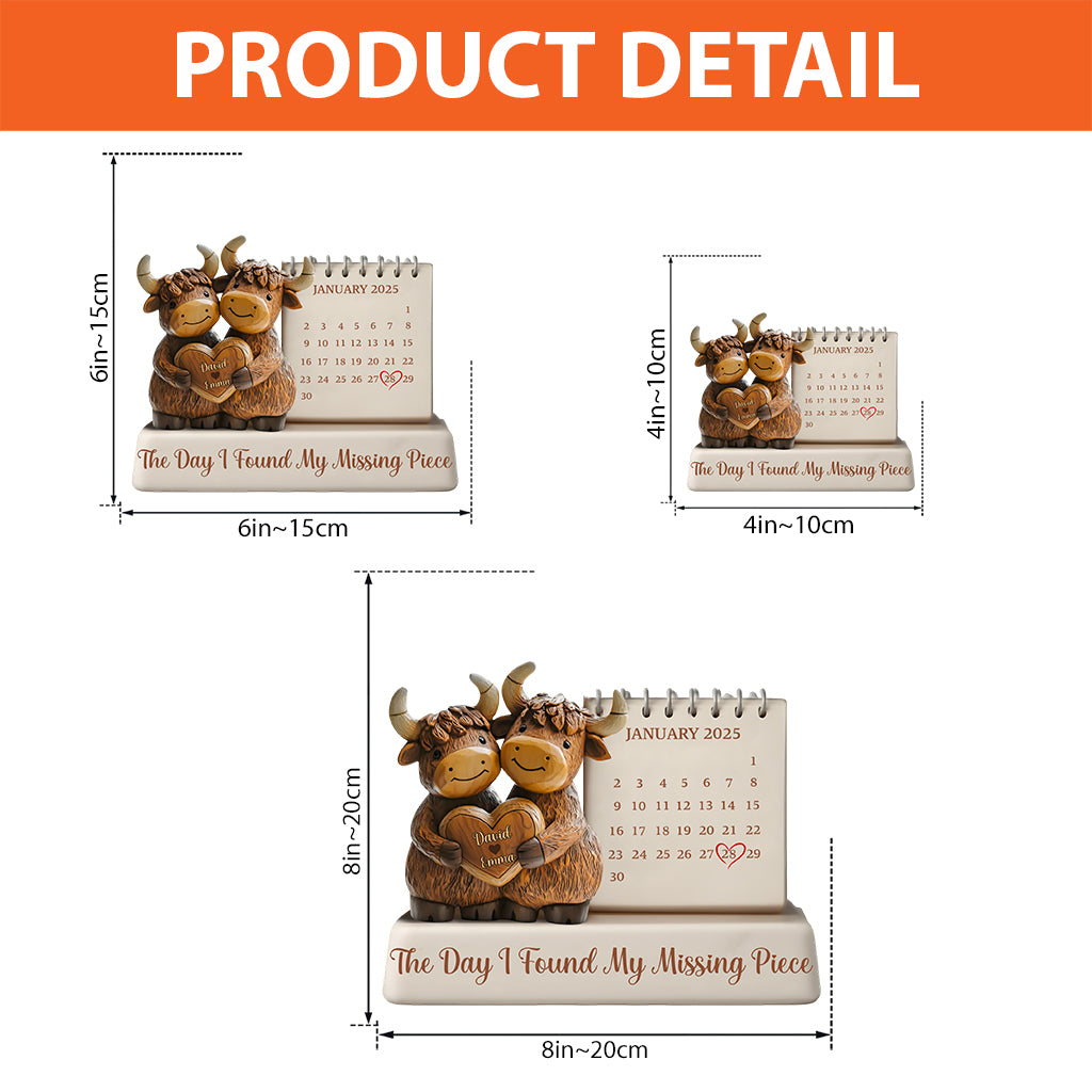 The Day I Found My Missing Piece - Personalized Couple Custom Shaped Acrylic Plaque