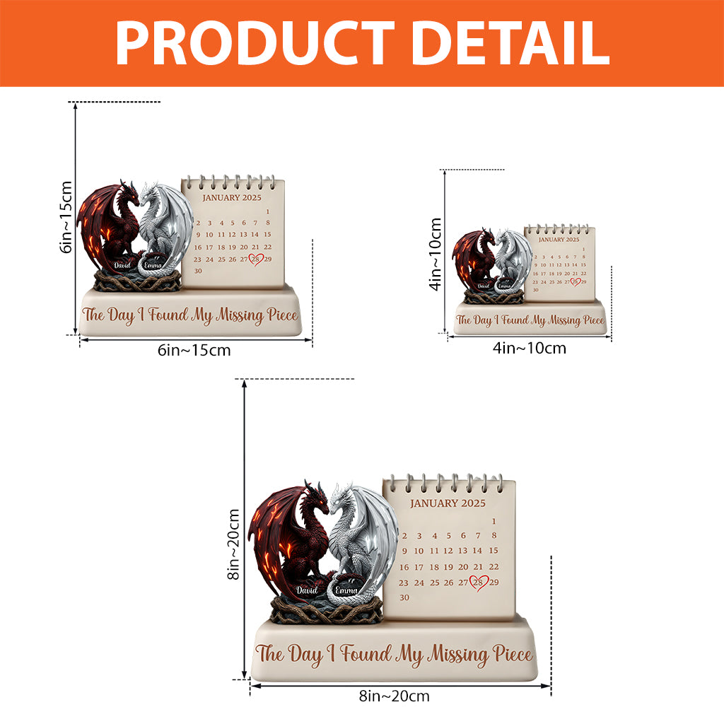 The Day I Found My Missing Piece - Personalized Couple Custom Shaped Acrylic Plaque