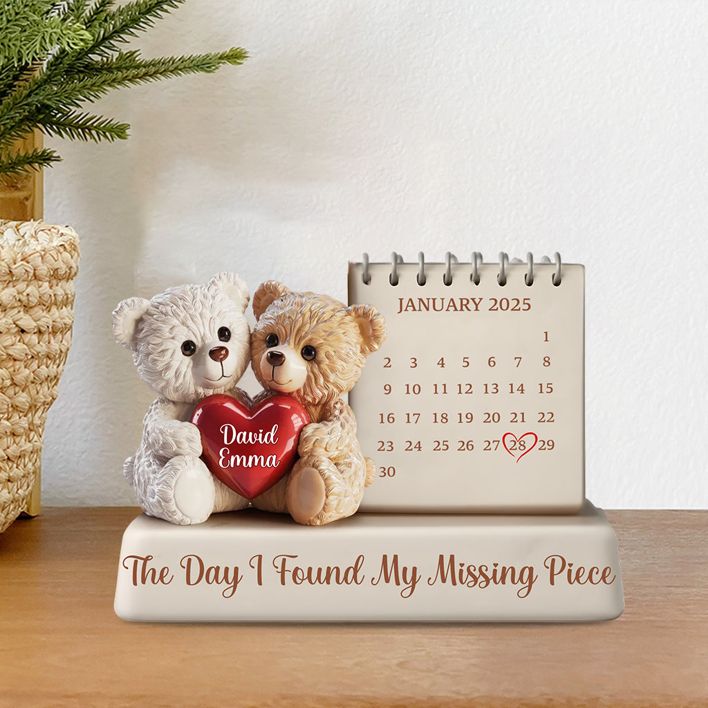 The Day I Found My Missing Piece - Personalized Couple Custom Shaped Acrylic Plaque