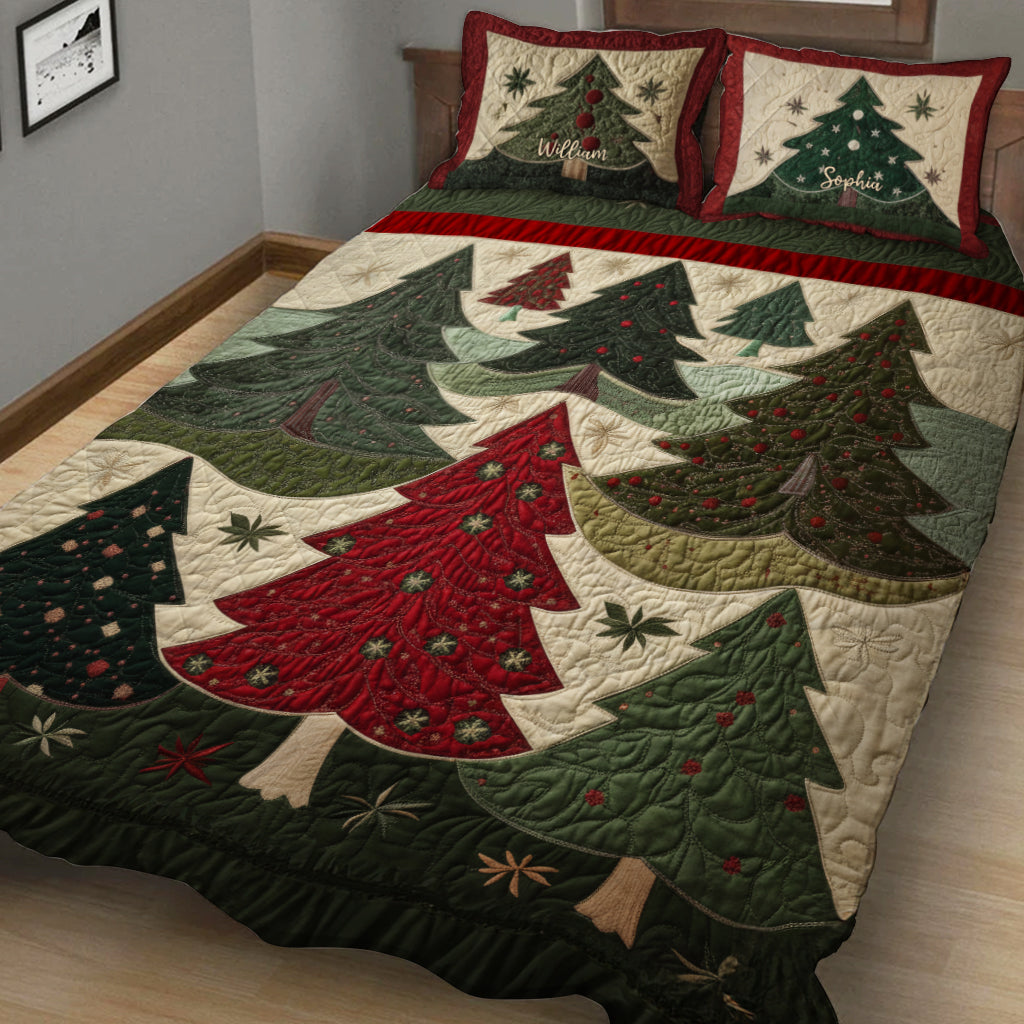 Weihnachtsbaum - Personalisiertes Weihnachtsquilt-Set