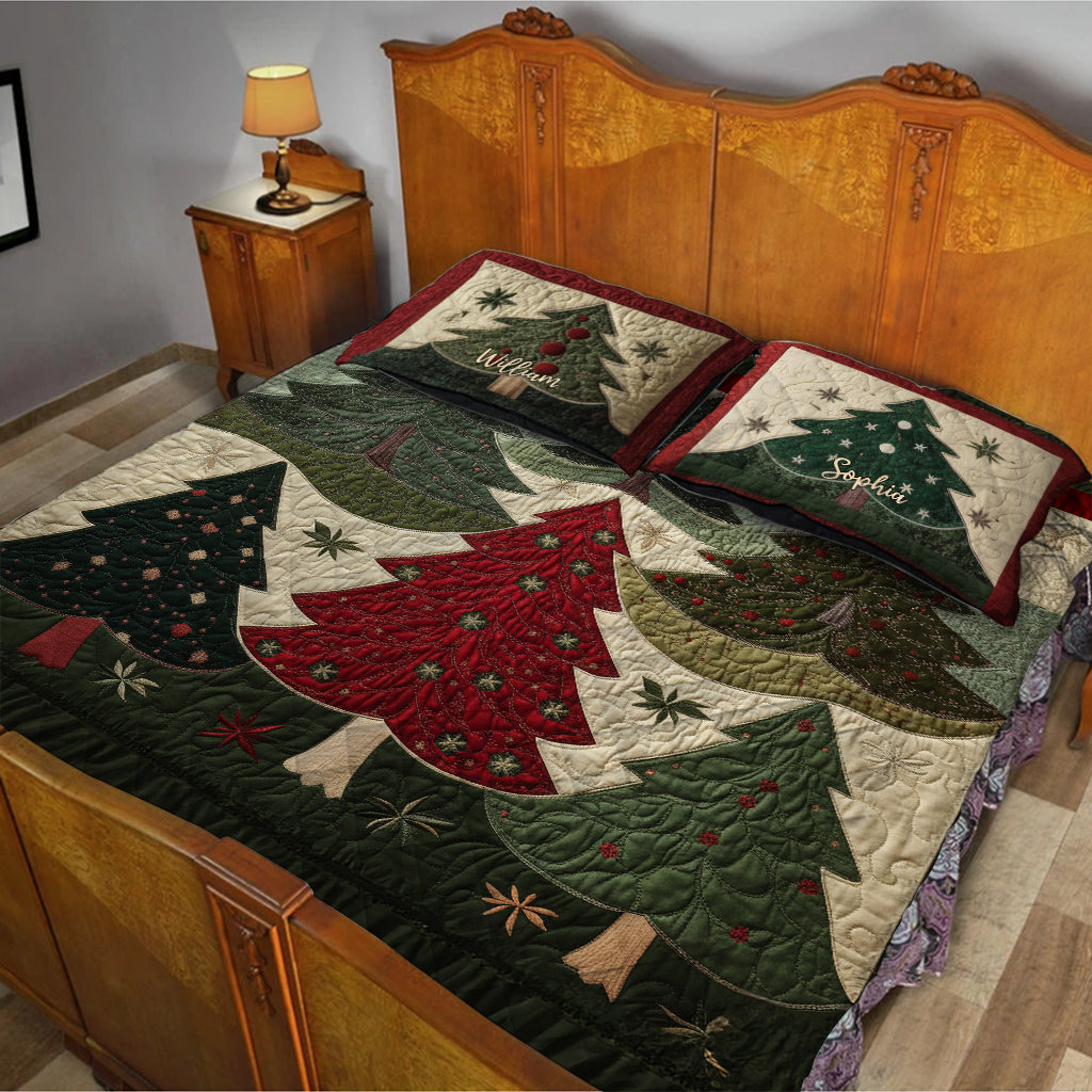 Weihnachtsbaum - Personalisiertes Weihnachtsquilt-Set