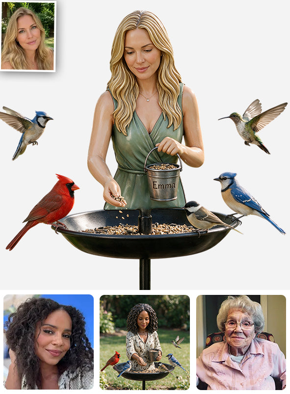 Feeding Birds - Personalized Bird Lover Bird Feeder/ Bath