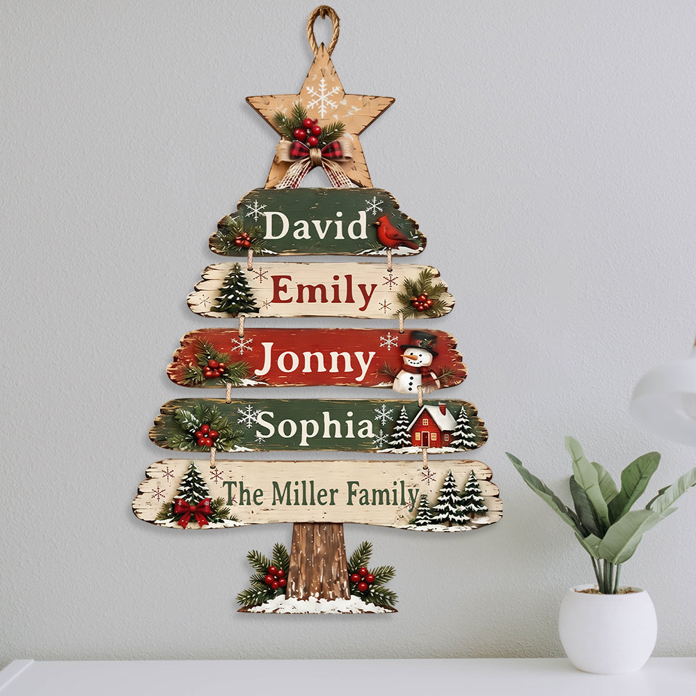 Christmas Tree Pallets Family Name Sign - Personalized Family Pallet Wood Sign