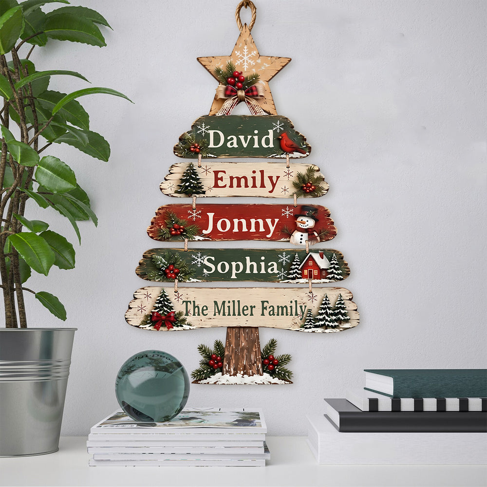Christmas Tree Pallets Family Name Sign - Personalized Family Pallet Wood Sign