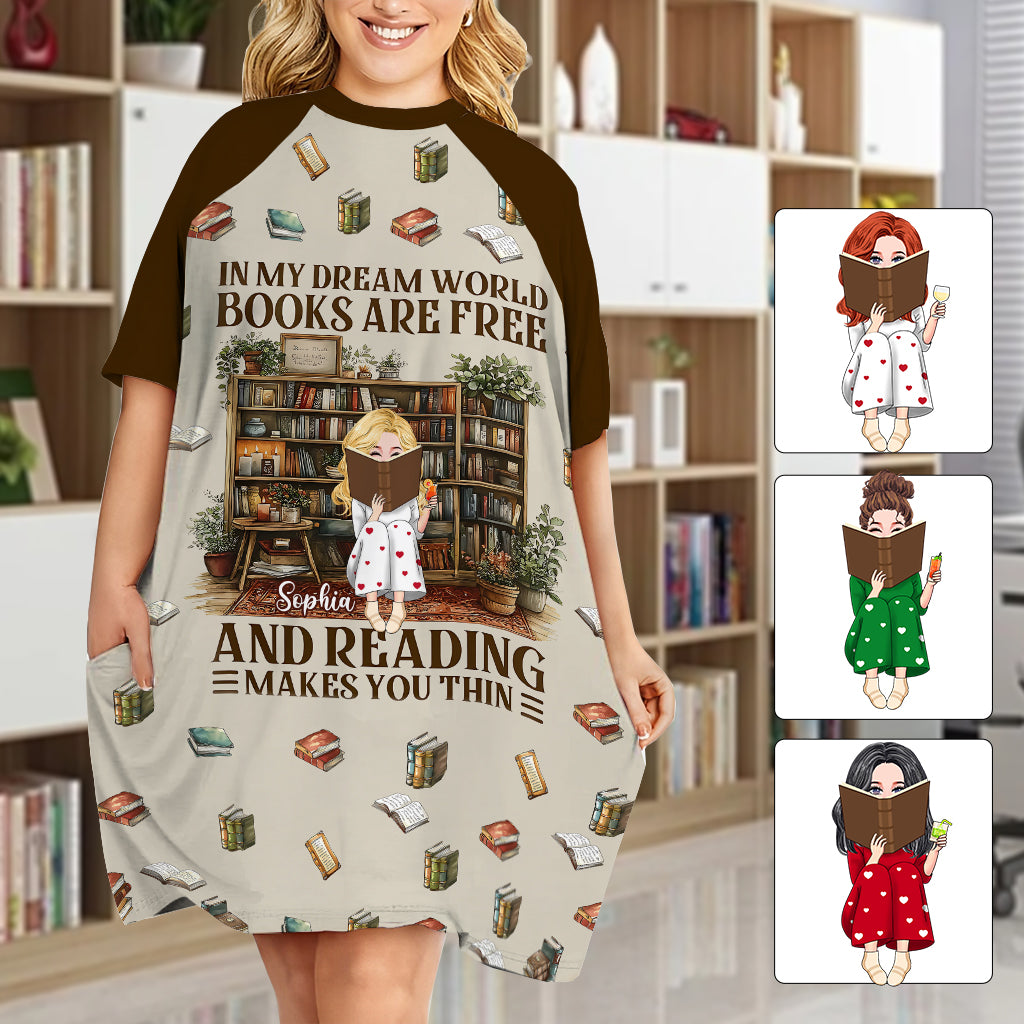 Dans mon monde de rêve - Robe-t-shirt personnalisée « Dans mon monde de rêve »