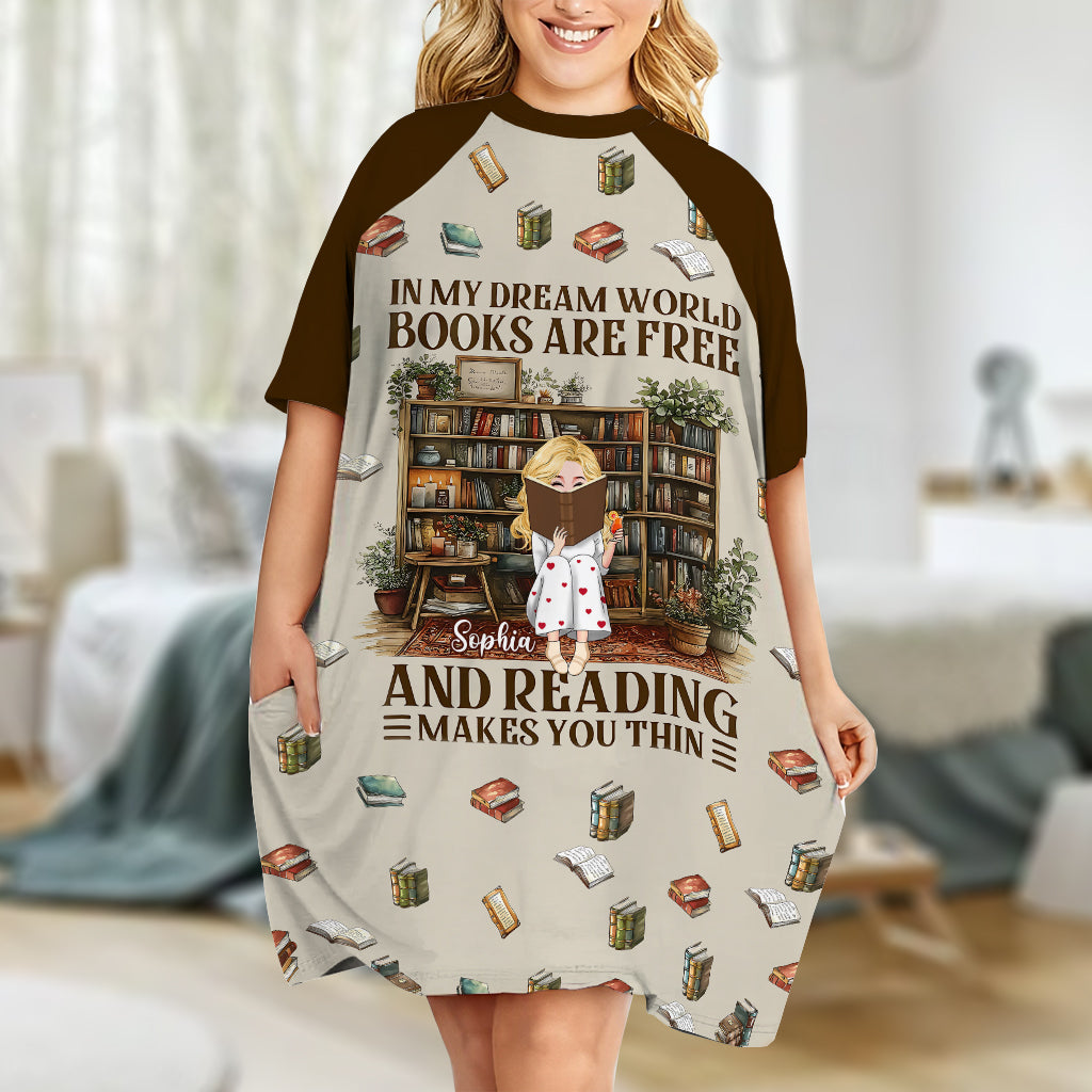 Dans mon monde de rêve - Robe-t-shirt personnalisée « Dans mon monde de rêve »