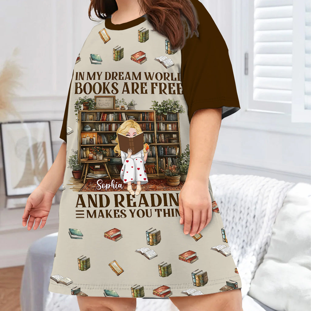 Dans mon monde de rêve - Robe-t-shirt personnalisée « Dans mon monde de rêve »
