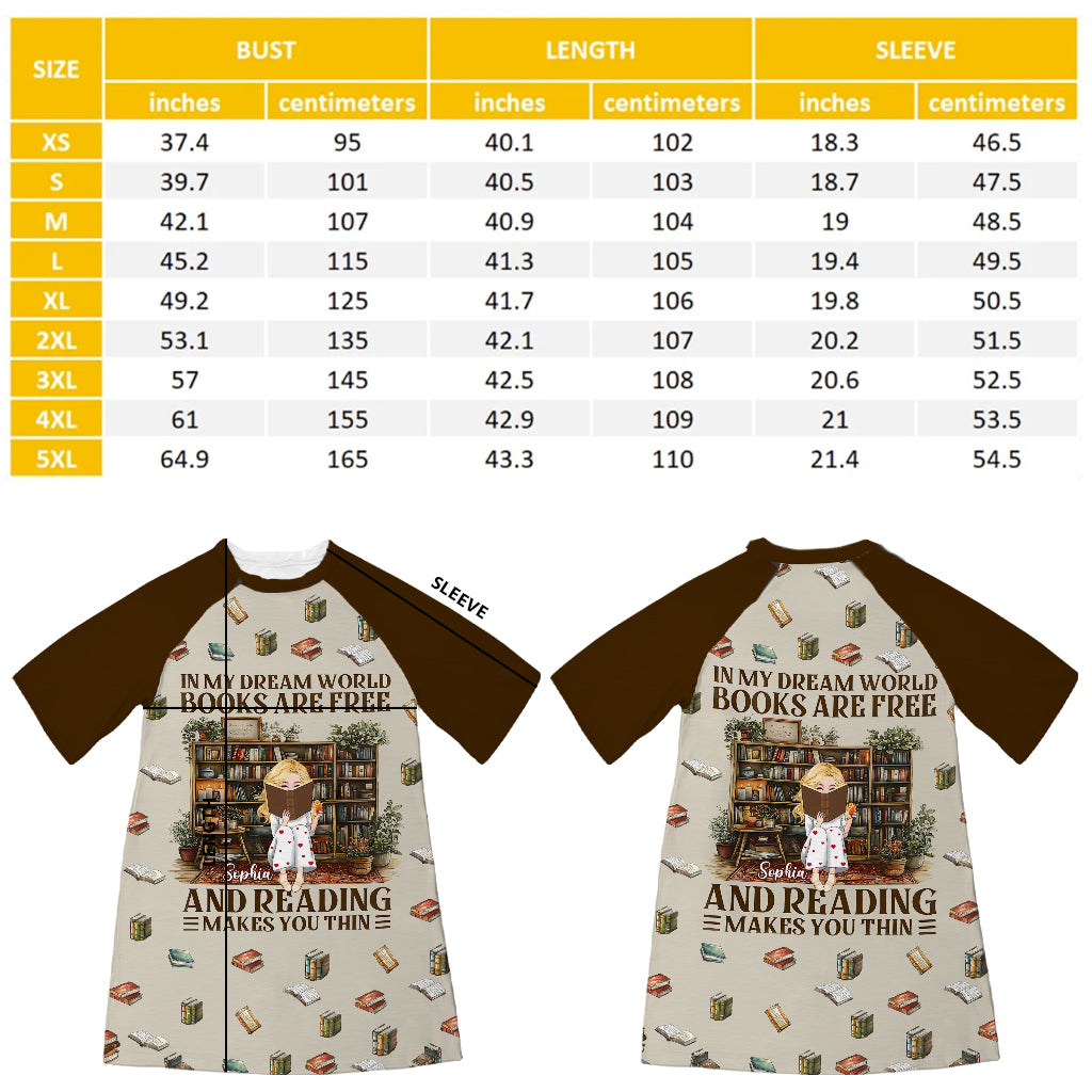 Dans mon monde de rêve - Robe-t-shirt personnalisée « Dans mon monde de rêve »
