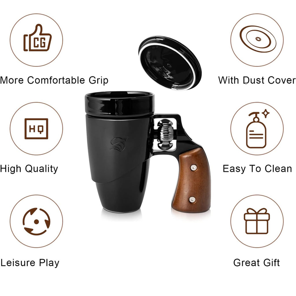 Black Ceramic Gun Cup