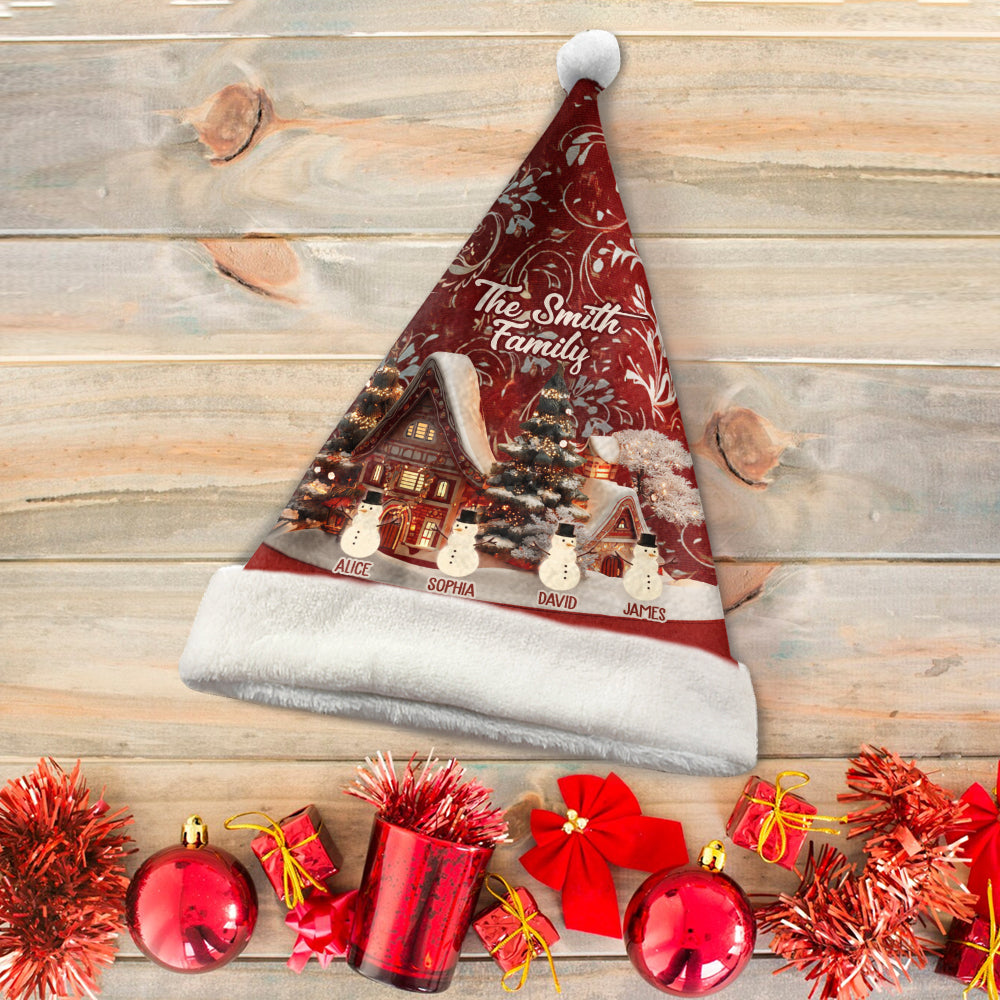 Unsere Familie – Personalisierte Weihnachtsmannmütze für die ganze Familie