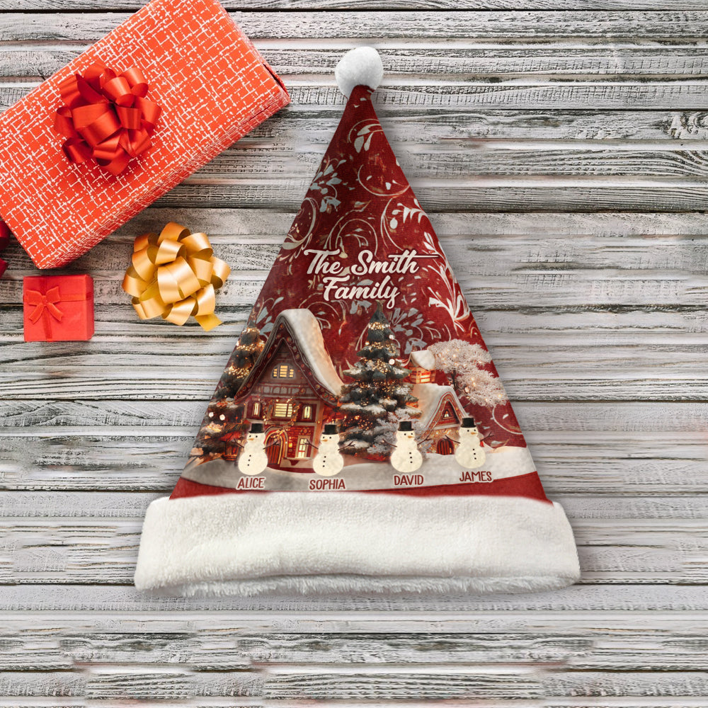 Unsere Familie – Personalisierte Weihnachtsmannmütze für die ganze Familie