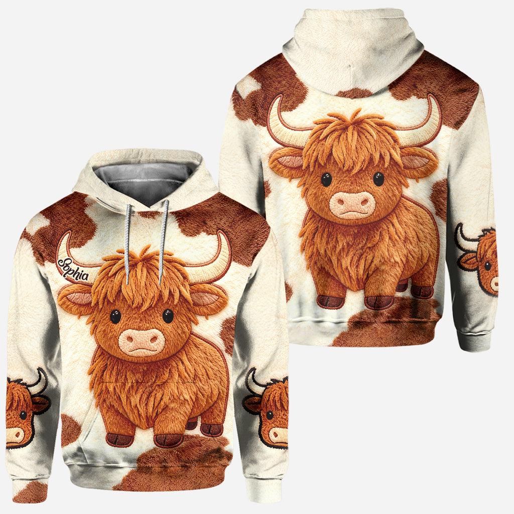 Vache des Highlands mignonne - Sweat à capuche et legging personnalisés avec motif vache des Highlands