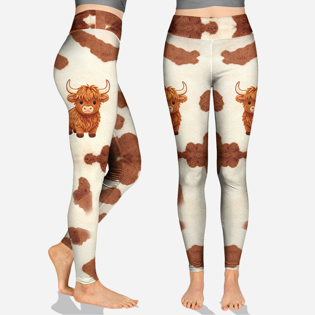 Vache des Highlands mignonne - Sweat à capuche et legging personnalisés avec motif vache des Highlands