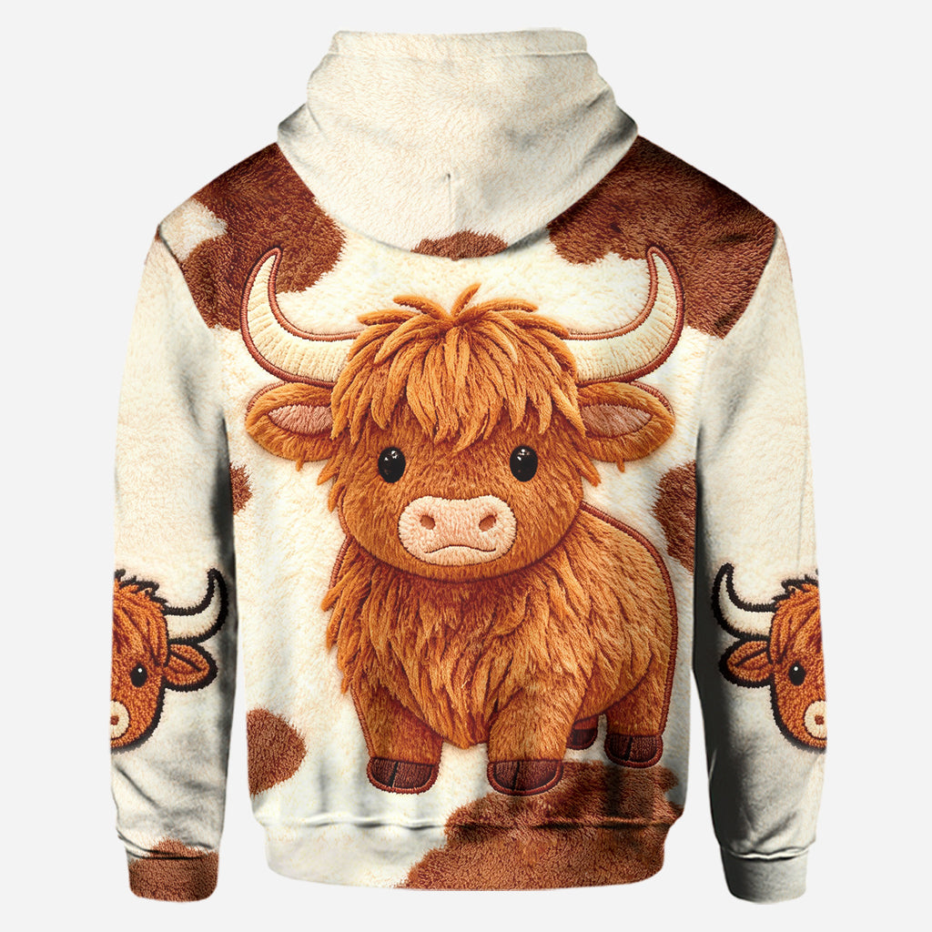 Vache des Highlands mignonne - Sweat à capuche et legging personnalisés avec motif vache des Highlands