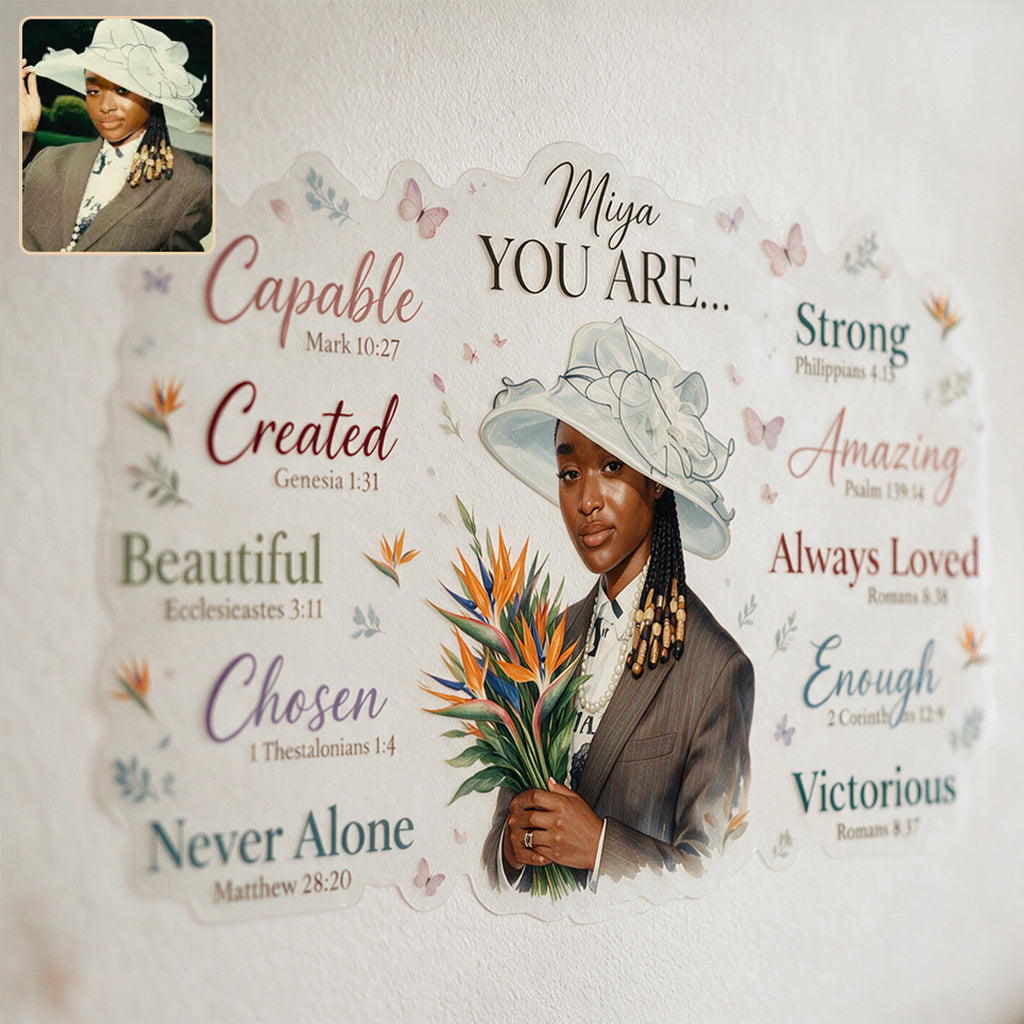 Dieu a dit que vous êtes... - Autocollant mural personnalisé afro-américain