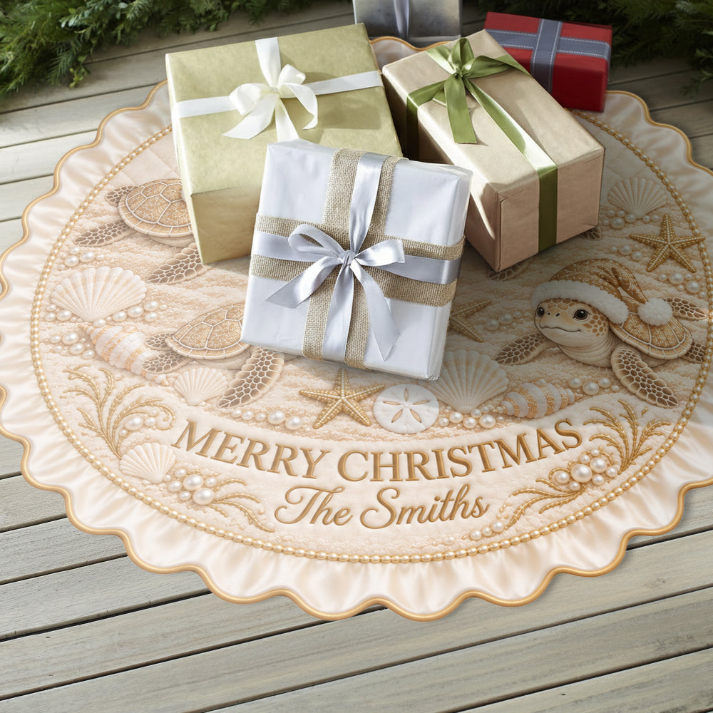 Magical Time of The Year Turtle Lovers - Personalized Turtle Shaped Tree Skirt