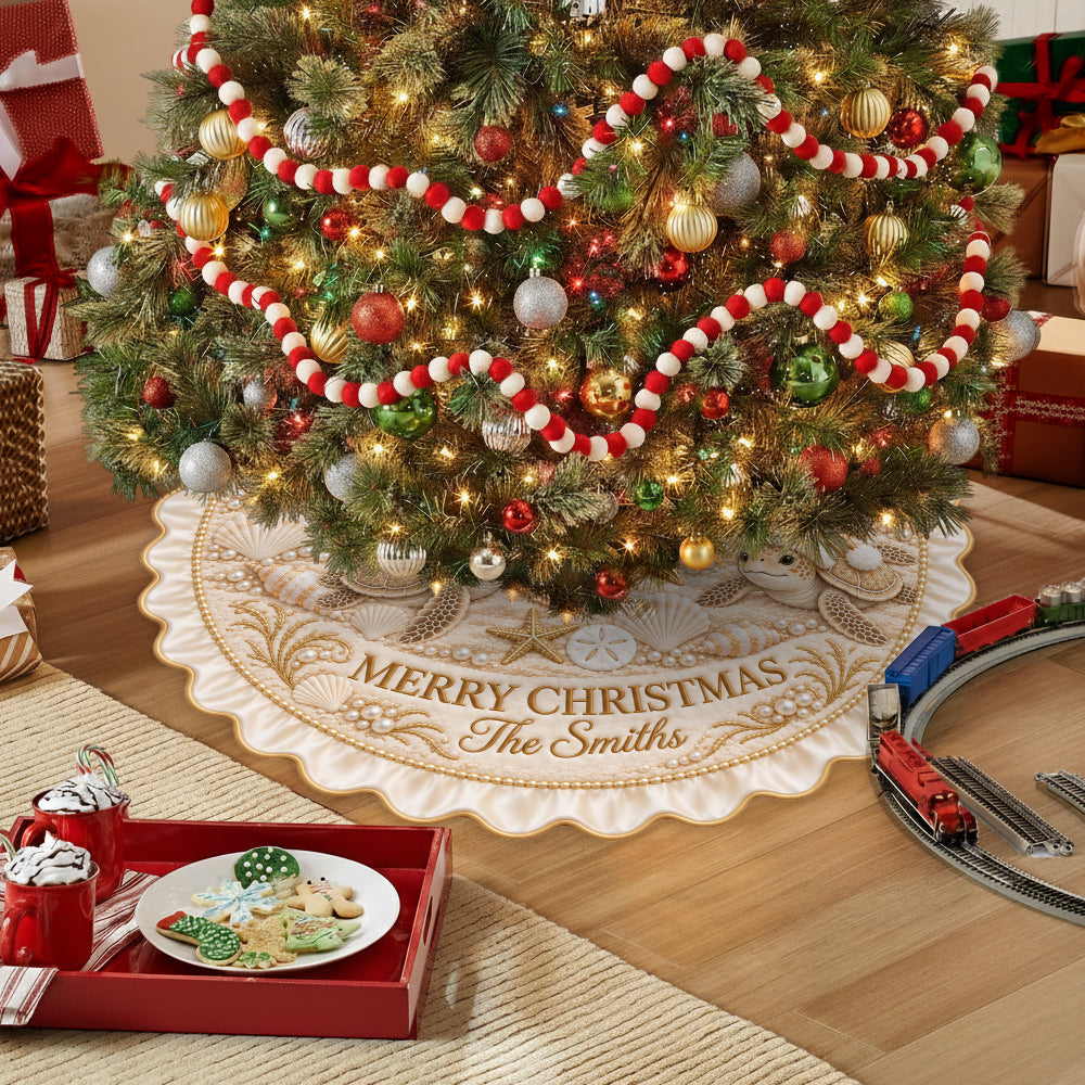 Magical Time of The Year Turtle Lovers - Personalized Turtle Shaped Tree Skirt