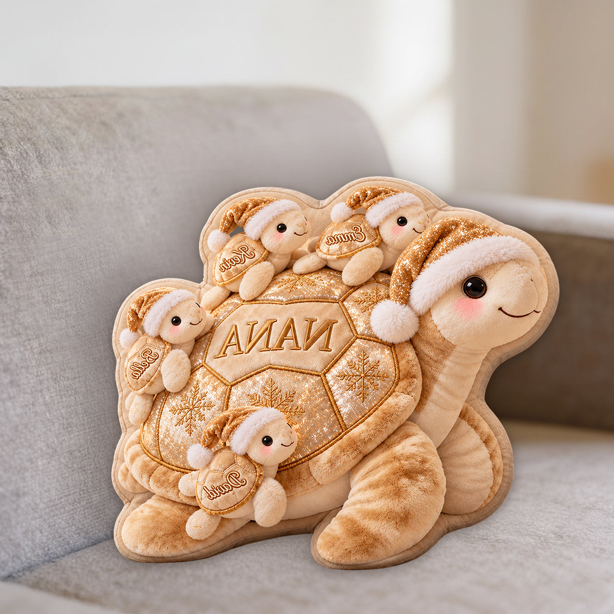 Grandma Turtle - Personalized Turtle Premium Faux Fur Pillow