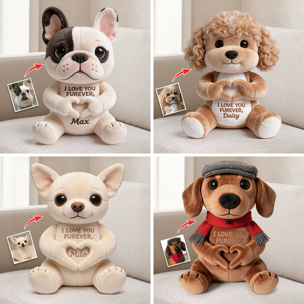 Für immer Liebe – Personalisiertes Hundekissen aus hochwertigem Kunstfell