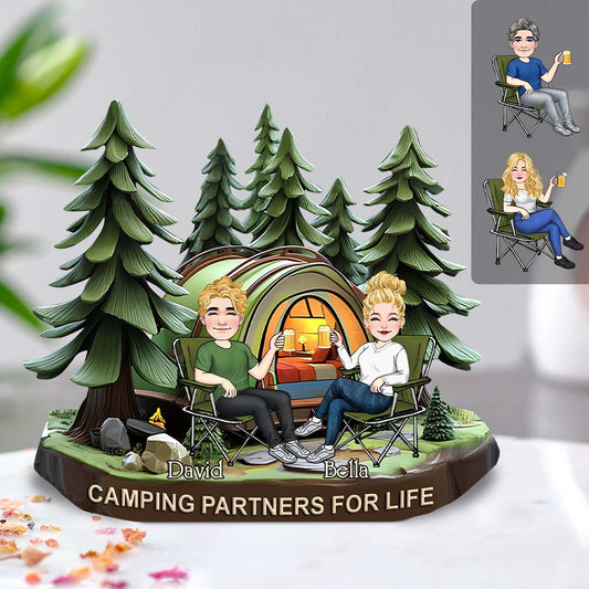 Partenaires de camping pour la vie - Plaque acrylique personnalisée pour le camping