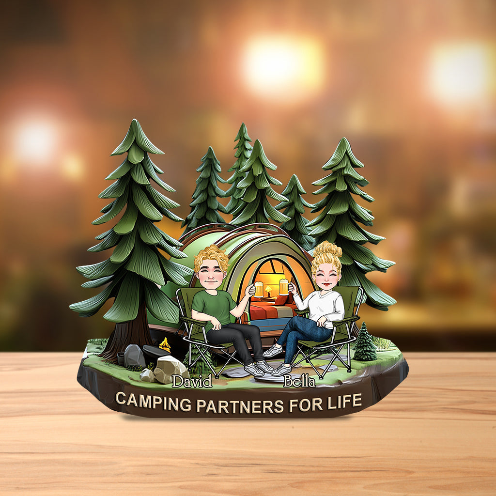 Partenaires de camping pour la vie - Plaque acrylique personnalisée pour le camping
