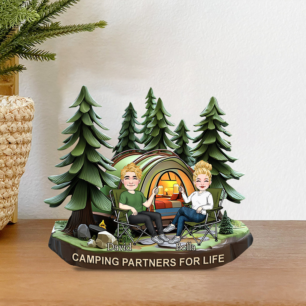 Partenaires de camping pour la vie - Plaque acrylique personnalisée pour le camping