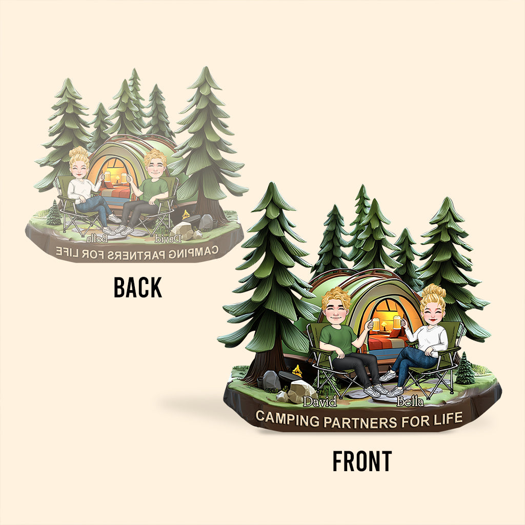 Partenaires de camping pour la vie - Plaque acrylique personnalisée pour le camping
