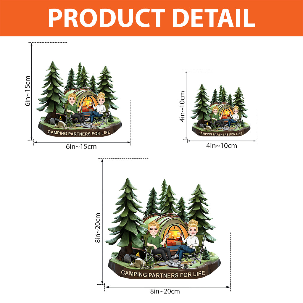 Partenaires de camping pour la vie - Plaque acrylique personnalisée pour le camping