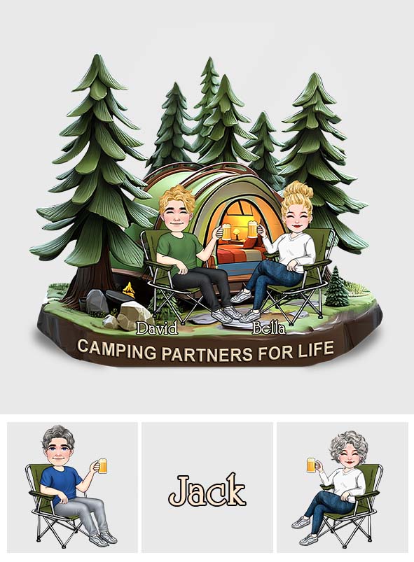 Partenaires de camping pour la vie - Plaque acrylique personnalisée pour le camping