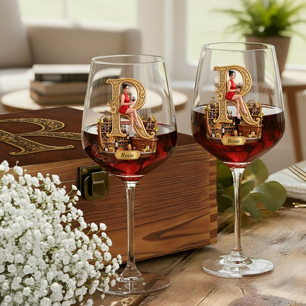 Personalisierte Weingläser für Weinliebhaber - Set mit Holzbox