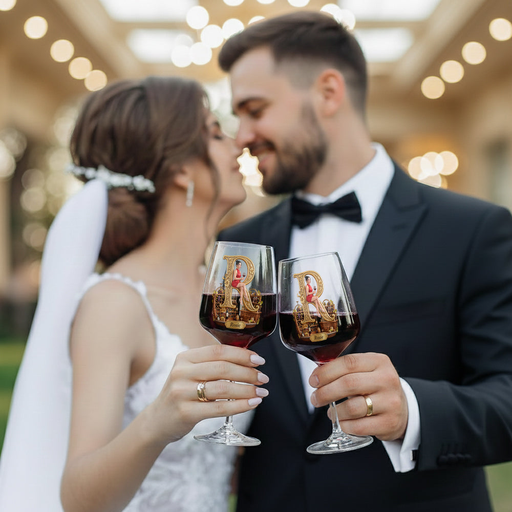Personalisierte Weingläser für Weinliebhaber - Set mit Holzbox