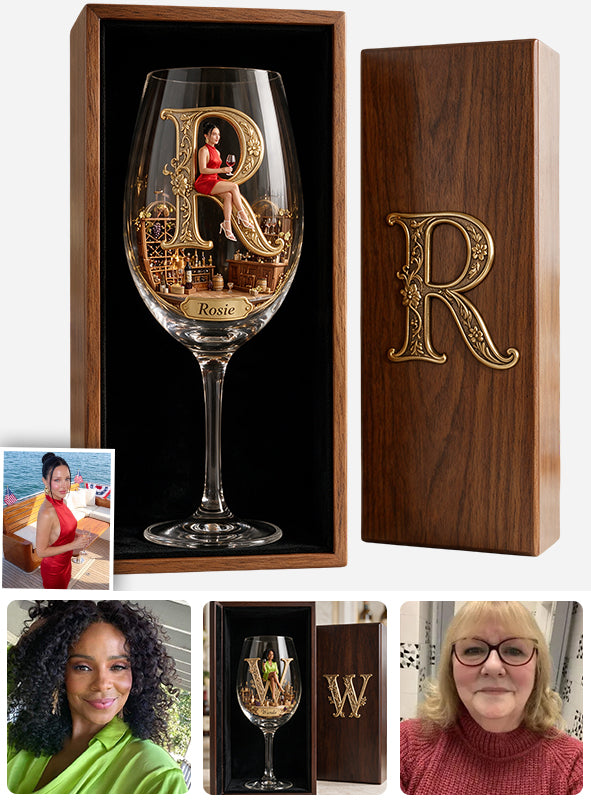 Personalisierte Weingläser für Weinliebhaber - Set mit Holzbox