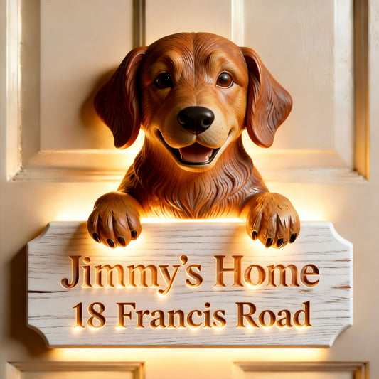 Lumière de notre foyer - Enseigne lumineuse LED personnalisée pour chien en acrylique
